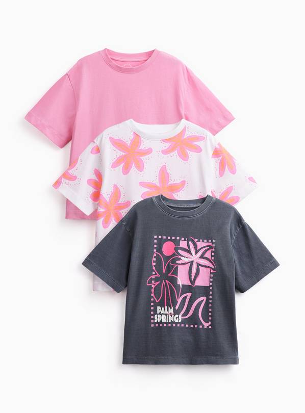 Floral Print T-Shirts 3 Pack 8 years